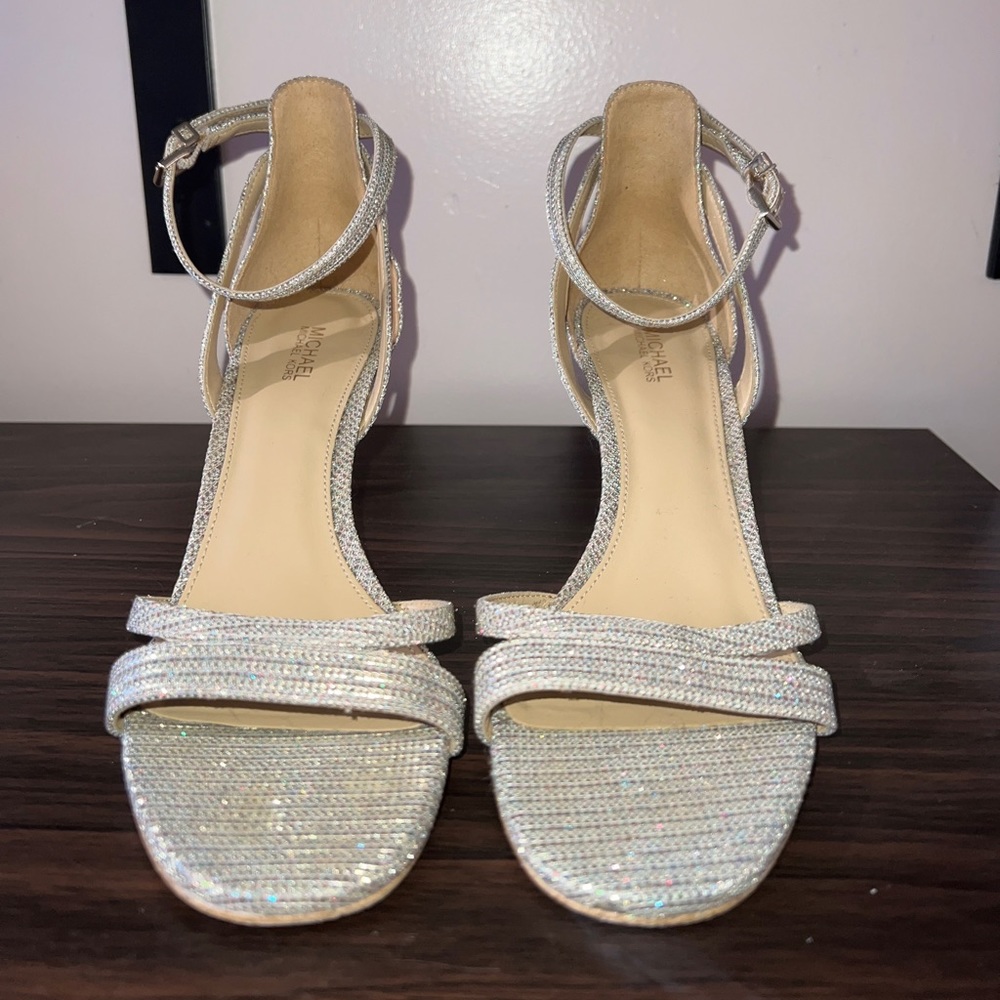 Michael Kors Silver Glitter Heels